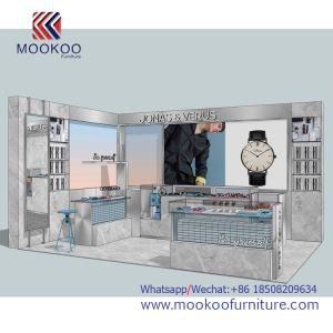 시계 매장 장식 강화 유리 및 MDF 좋은 품질의 시계 디스플레이 쇼케이스