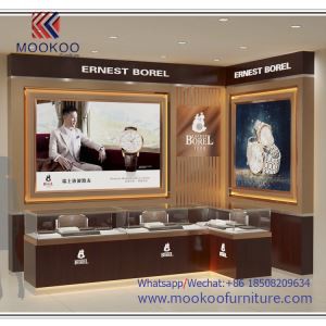 시계 매장 장식 강화 유리와 좋은 품질 MDF 시계 디스플레이 쇼케이스