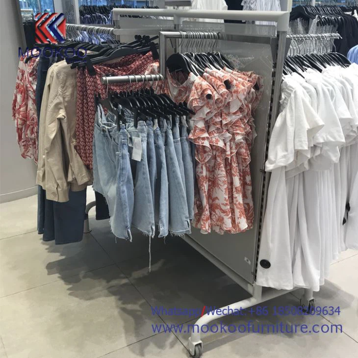 Stainless Steel H&M Shorts And Accessories Clothing Racks Combination For Clothing Store