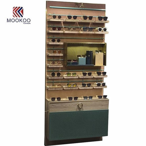주문 목제 선글래스 벽 진열장 디자인