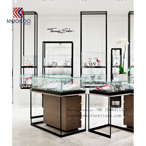 고급 고품질 유리 테이블 보석 쇼케이스 디자인