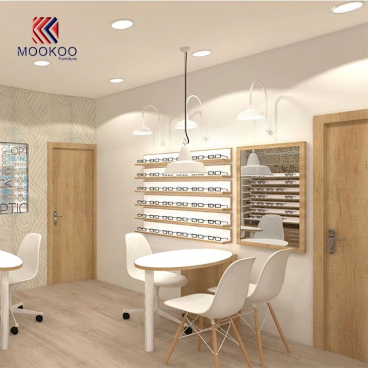 Wooden Optical Display Cabinet Design Eyegalsses Store Interior Decoration Supplier