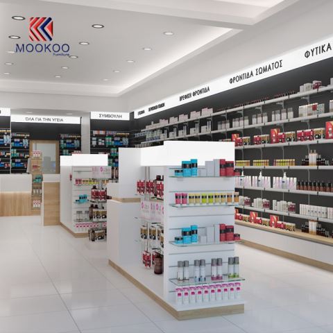 소매 Farmacia 상점 전시 진열장 약 저장